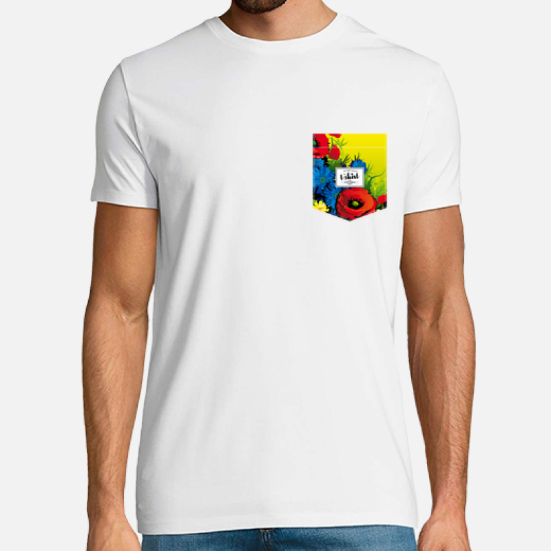 Camiseta Personalizada Estampado Bolsillo Floral
